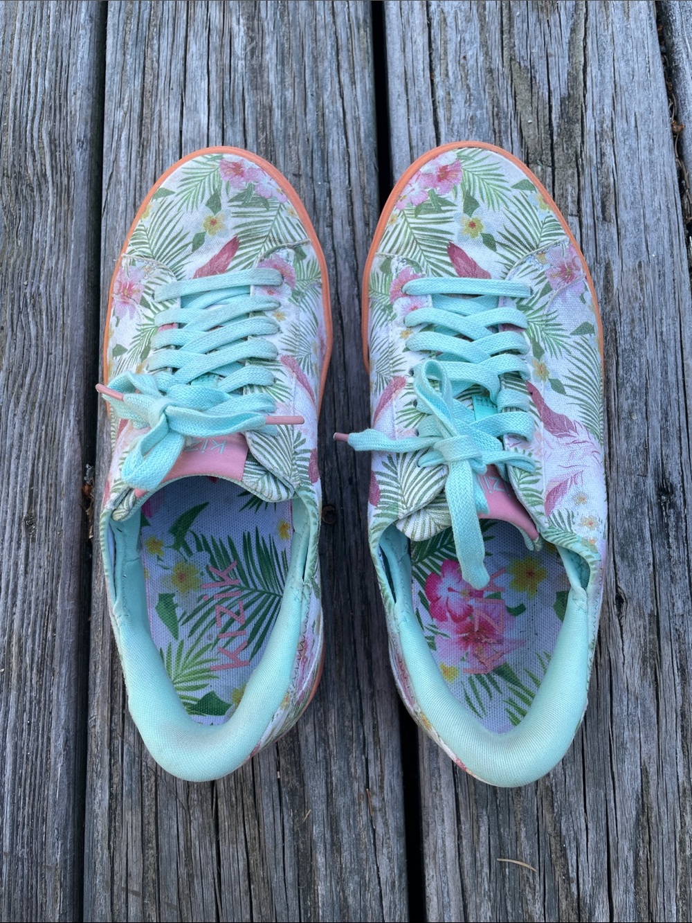 Floral Mint Low-Top Women's Sneakers